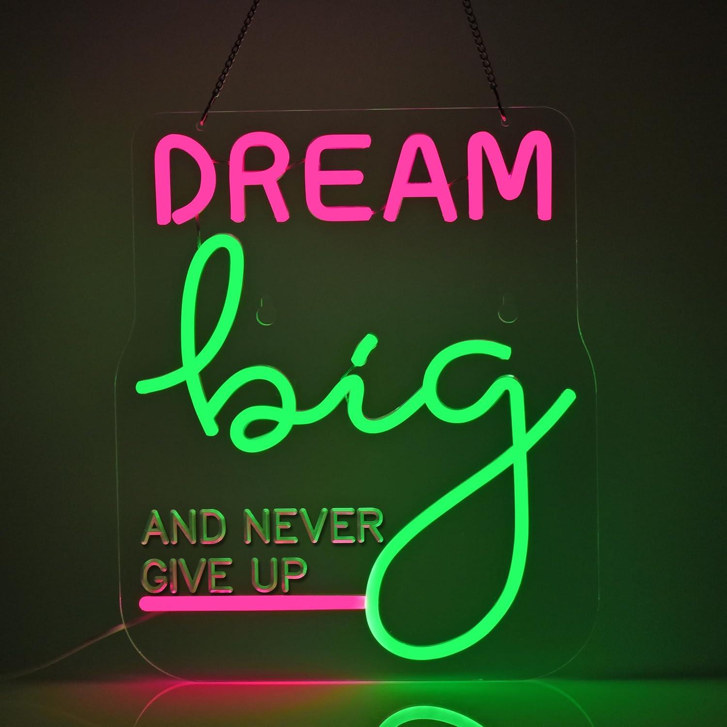 Dream Big Neon Sign Motivation - đánh giá và giá Home Gym Neon Sign