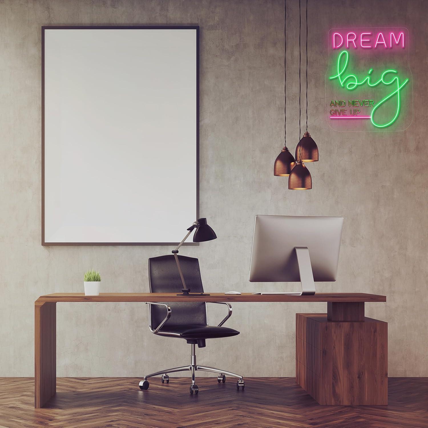 Dream Big Neon Sign Motivation - đánh giá và giá Home Gym Neon Sign