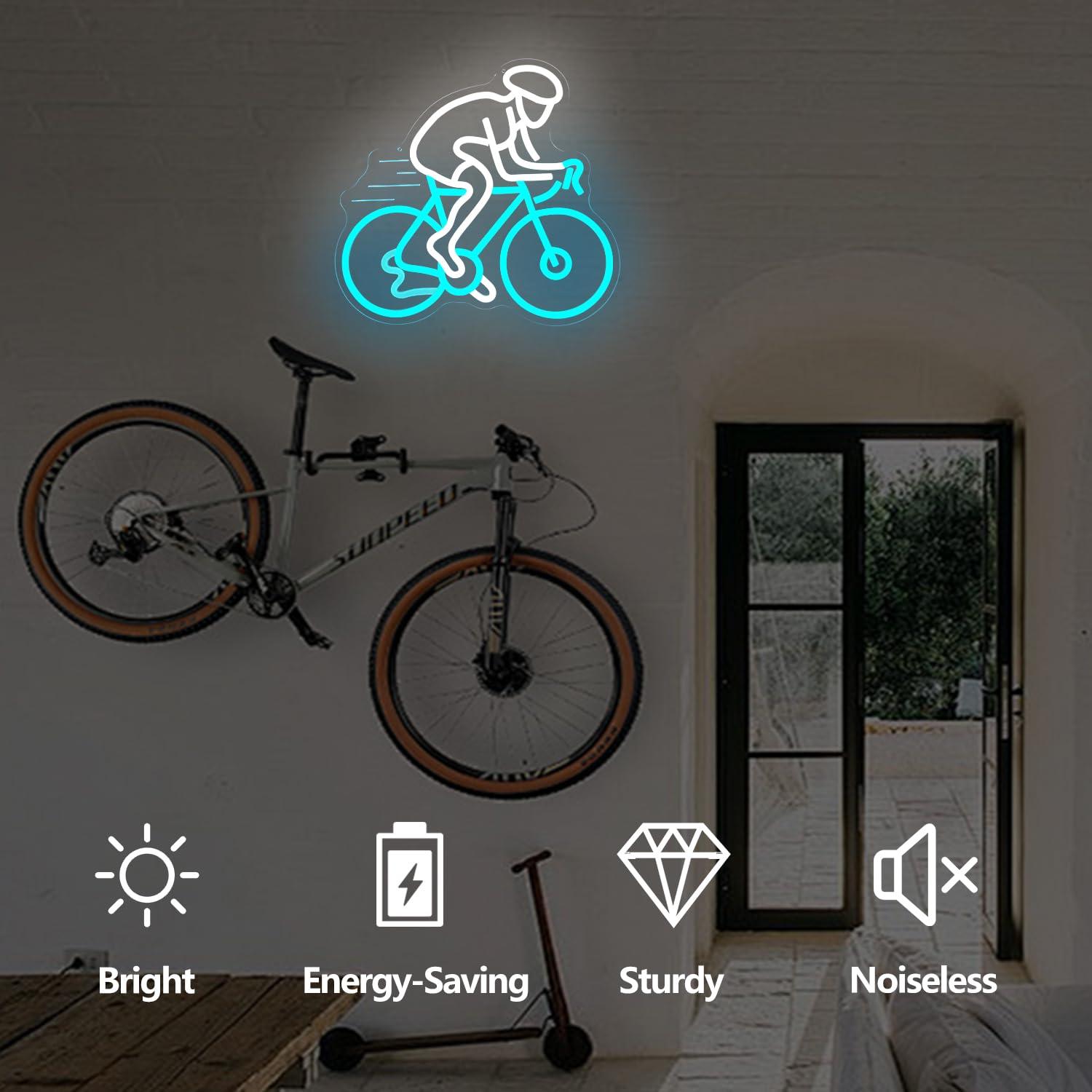 Cyclist Riding Bike Neon Sign  - đánh giá và giá Home Gym Neon Sign