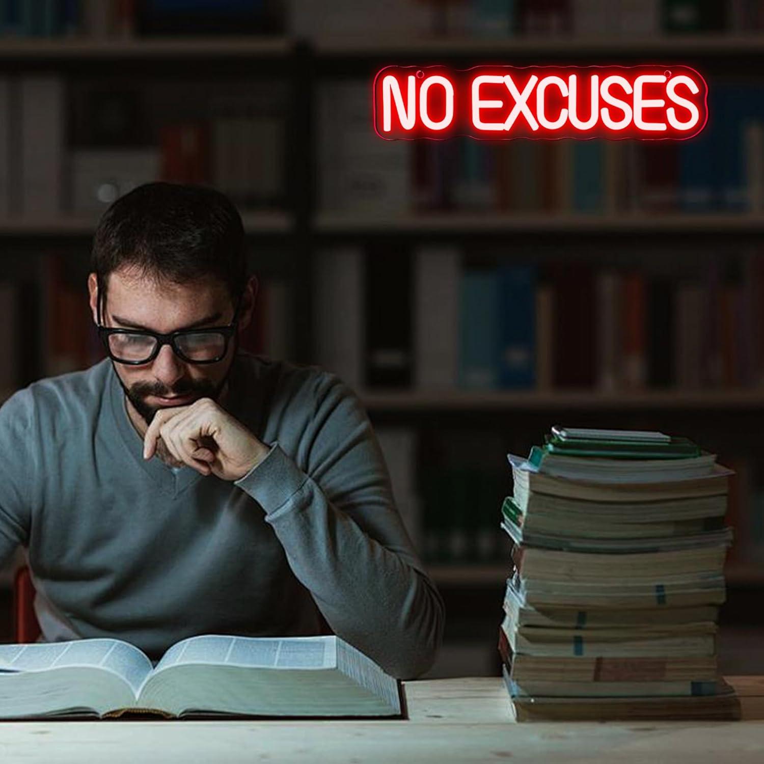 No Excuses Neon Sign USB Dimma - đánh giá và giá Home Gym Neon Sign